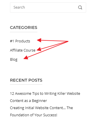 Sidebar Categories