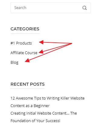Sidebar Categories