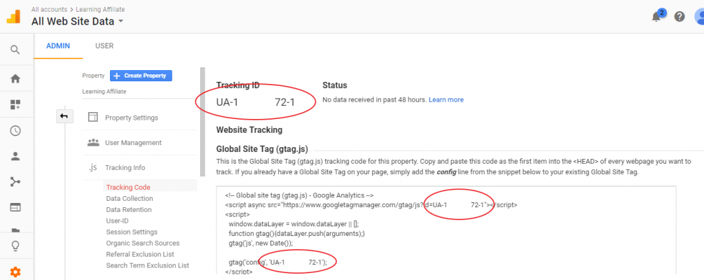 Google Analytics Tracking ID