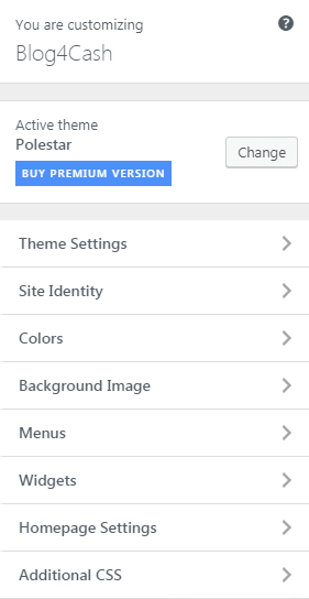 WordPress Customize Bar Options