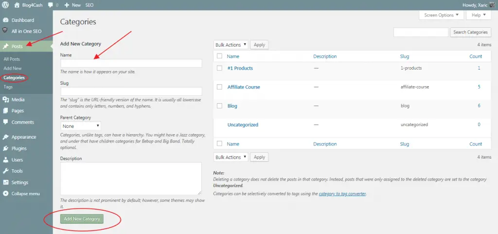 Add WordPress Post Categories