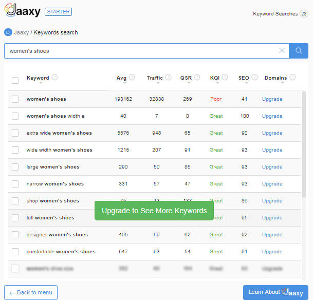 Jaaxy starter search