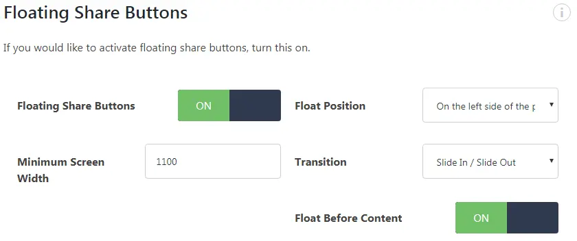 Social Warfare Floating Buttons