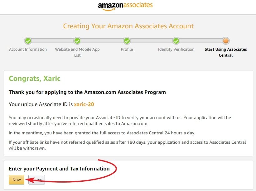 amazon associates account