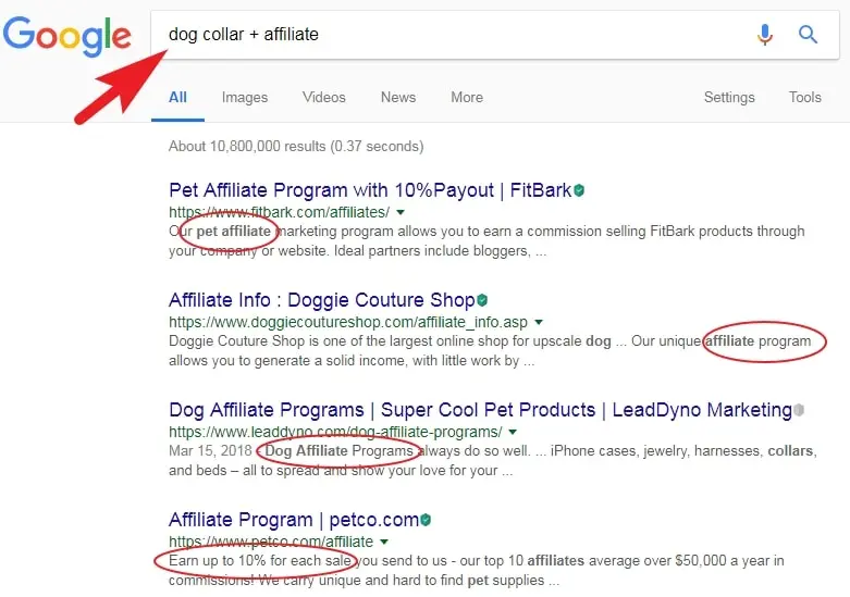 Find Affiliate Marketing Programs Through Google Search