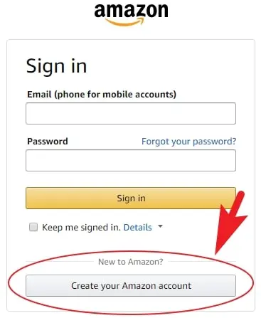 Create Amazon account