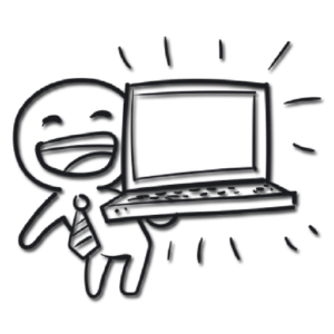 Happy Guy Holding Laptop