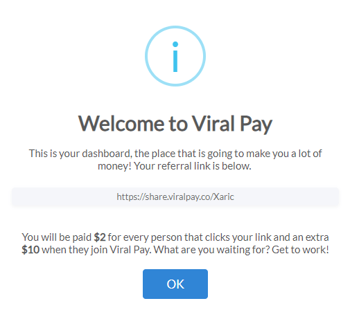Viral Pay Welcome Message