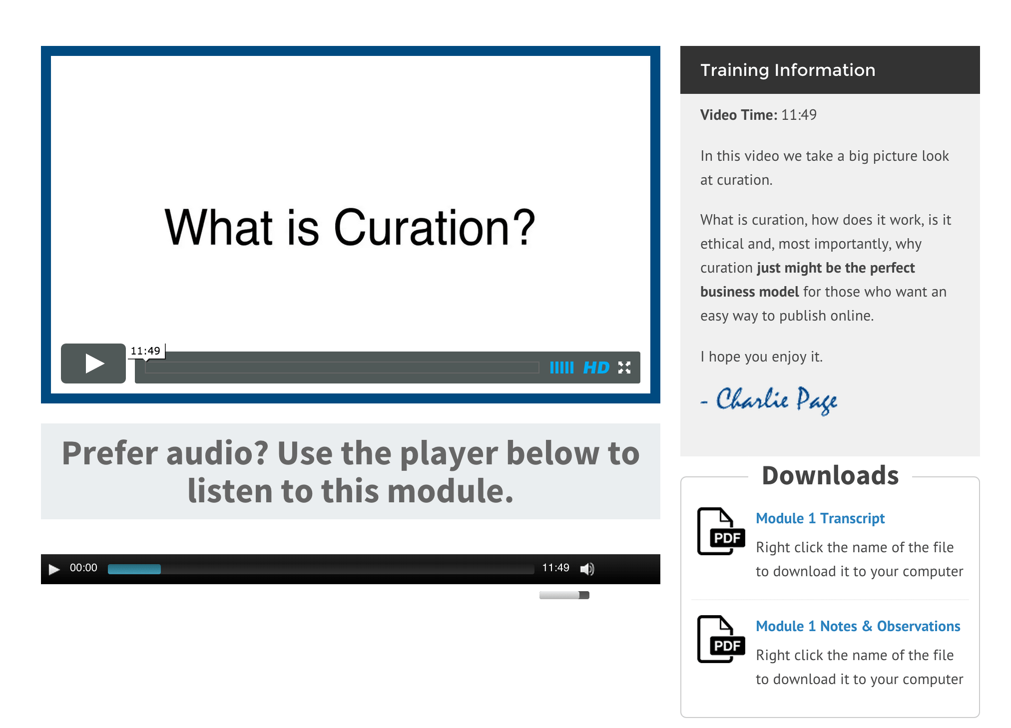 Curation-Power-Module-Page