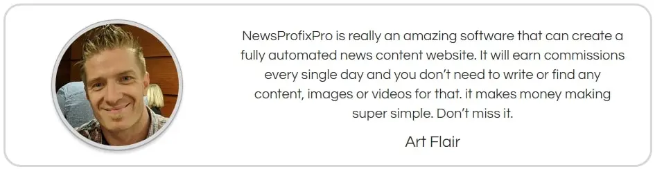 News Profix Pro Fake Testimonial 1