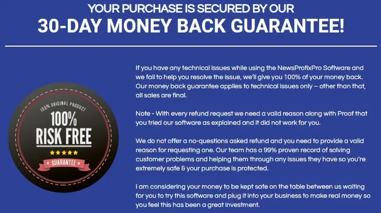 News Profix Pro Money-Back Guarantee