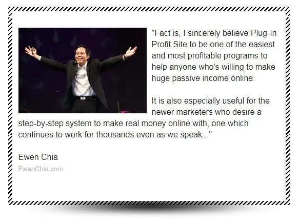 Plug In Profit Site Ewen Chia Testimonial