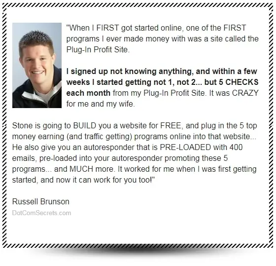Plug In Profit Site Russell Brunson Testimonial