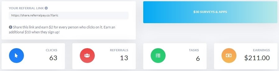 Referral Pay Earnings Dashboard