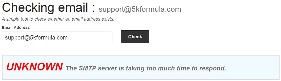 5k Formula System Bad Email