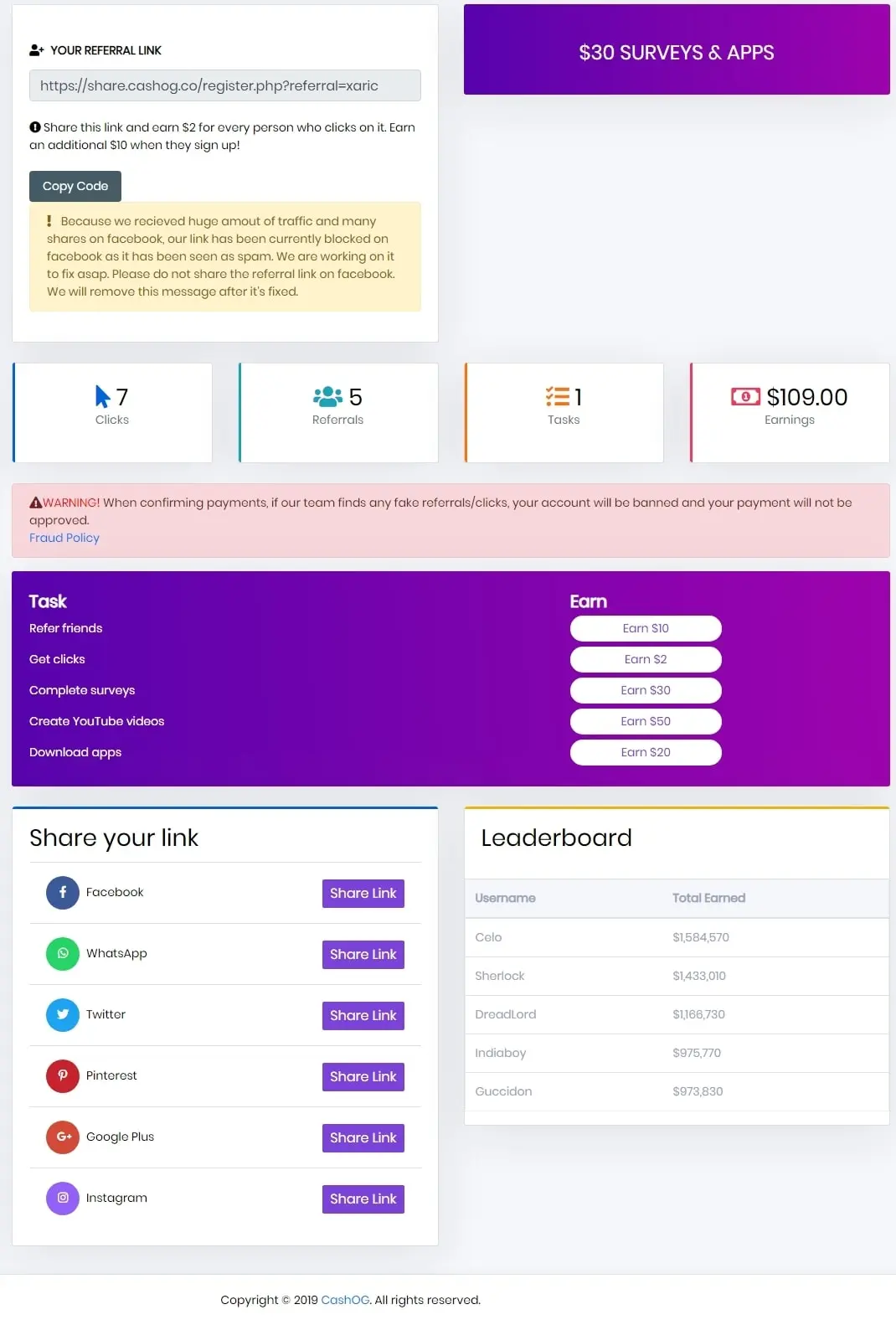 CashOG Home Page