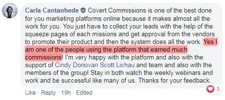 Covert Commissions Success Story 1