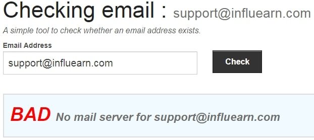 InfluEarn Fake Email