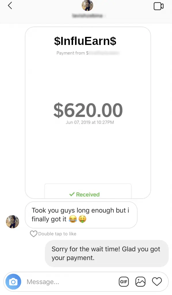 InfluEarn Fake Payment Proof 3