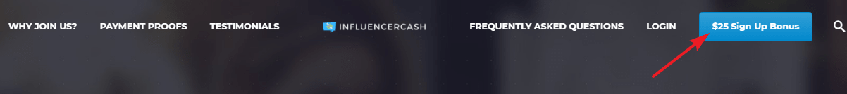 InfluencerCash $25 Signup Bonus