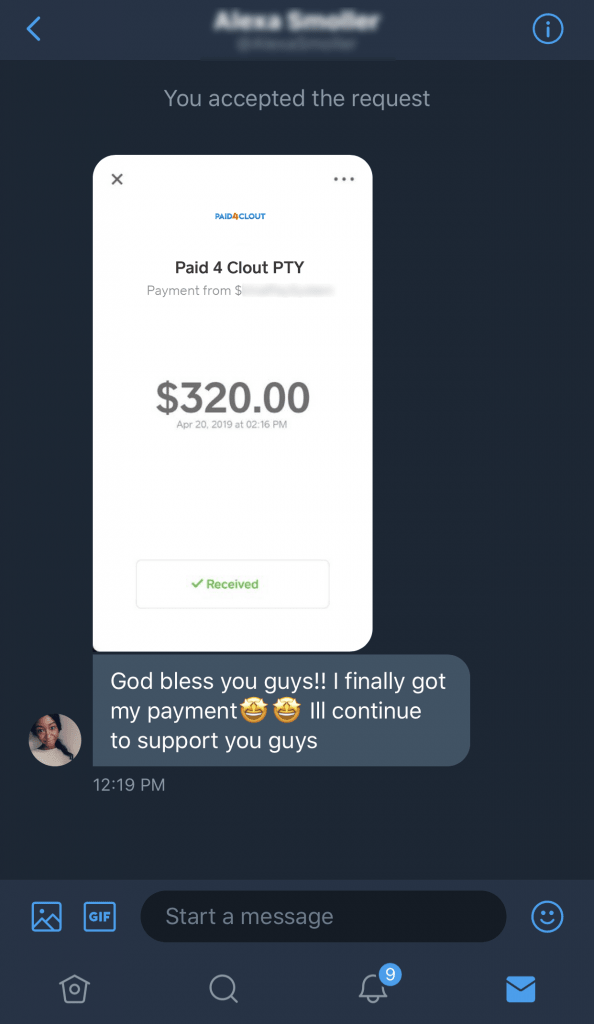 Paid 4 Clout Fake Payment Proof 1
