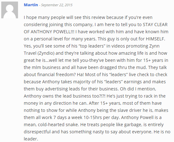 ZynTravel - Zyndio Negative Testimonial 2