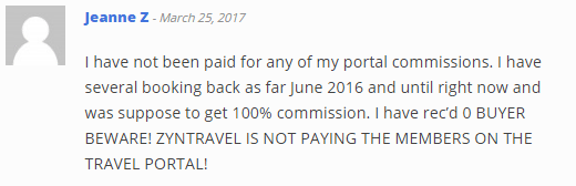 ZynTravel - Zyndio Negative Testimonial 4