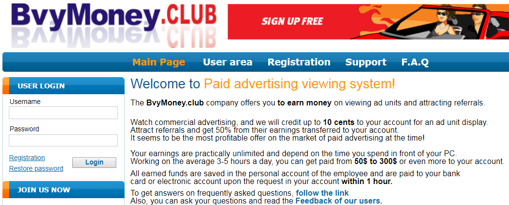 BvyMoney.club Identical Scam