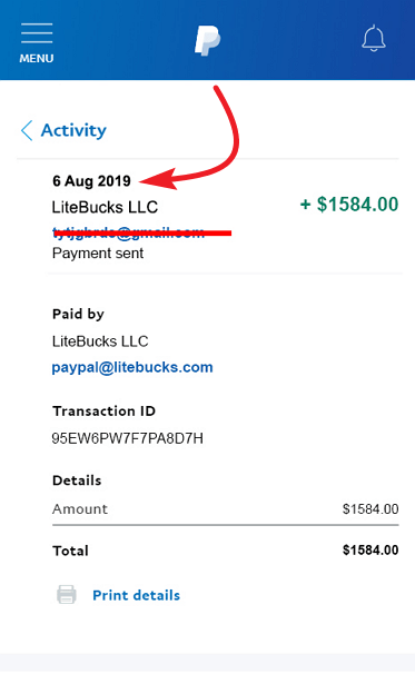 LiteBucks Fake Payment Proof 2