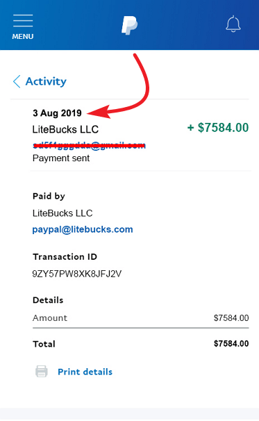 LiteBucks Fake Payment Proof