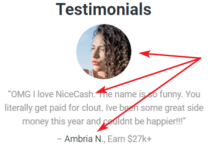 NiceCash.co Fake Testimonial