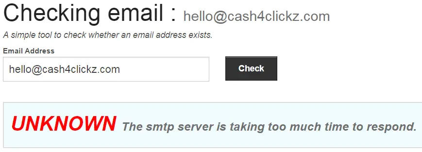 Cash4Clickz.com Fake Email Address