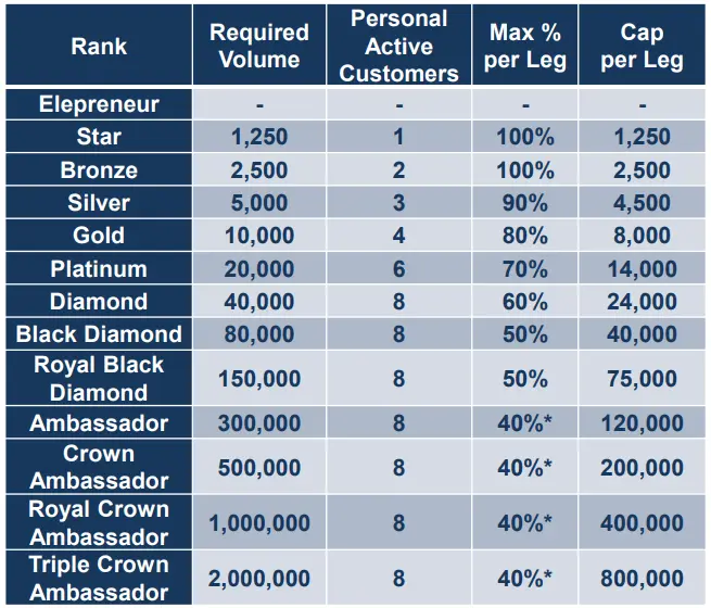 Elevacity Elepreneurs Ranks and Qualifications