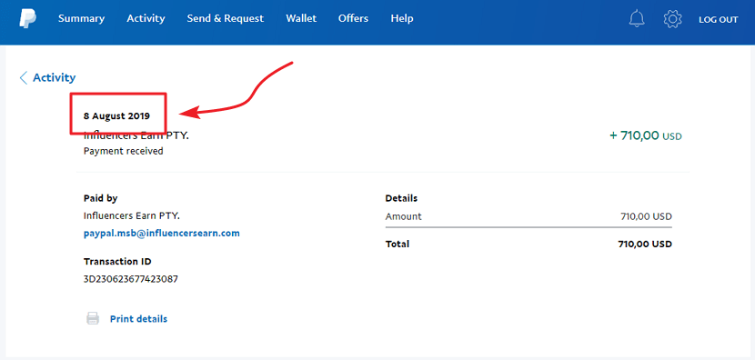 InfluencersEarn.com Payment Proof 4