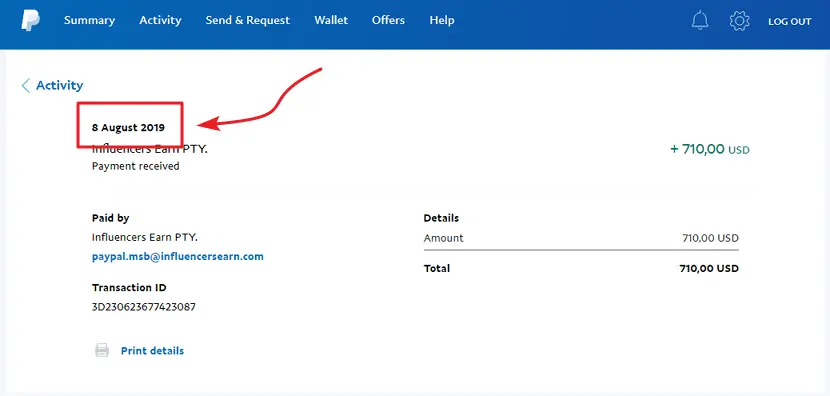 InfluencersEarn.com Payment Proof 4