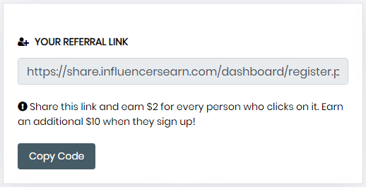 InfluencersEarn.com Referral Link