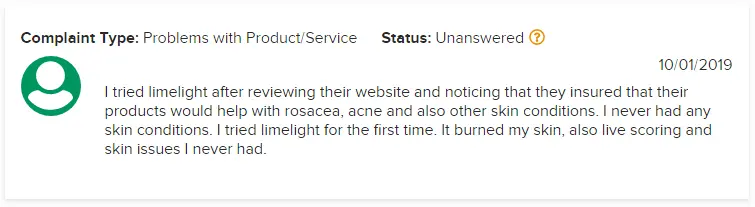 LimeLight BBB Complaint 1
