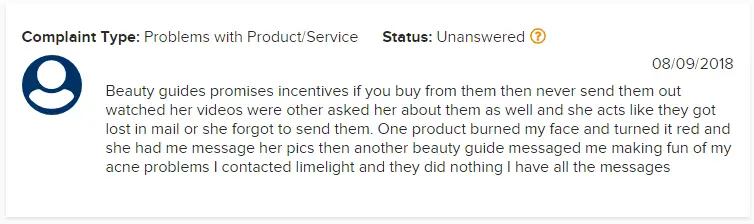 LimeLight BBB Complaint 2