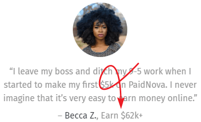 PaidNova.com Fake Testimonial 2