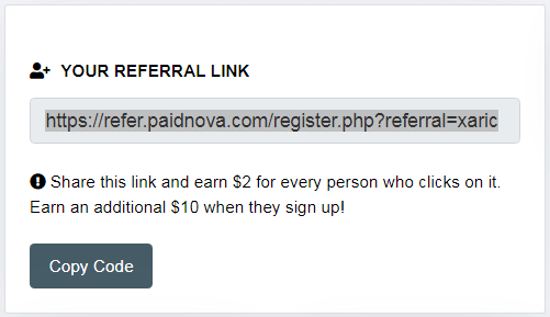 PaidNova.com Unique Referral Link