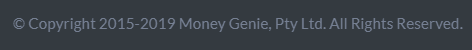 MoneyGenie.co Footer Copyright 2 2013 - 2019