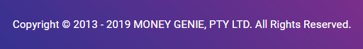 MoneyGenie.co Footer Copyright 2013 - 2019