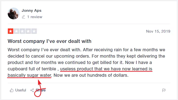 Rain International Trustpilot Testimonial