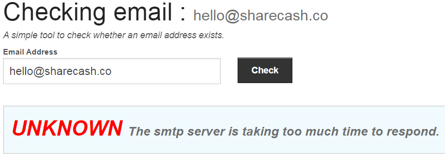 ShareCash.co Fake Email Address
