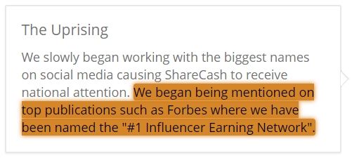 ShareCash.co Unrealistic Claim 2