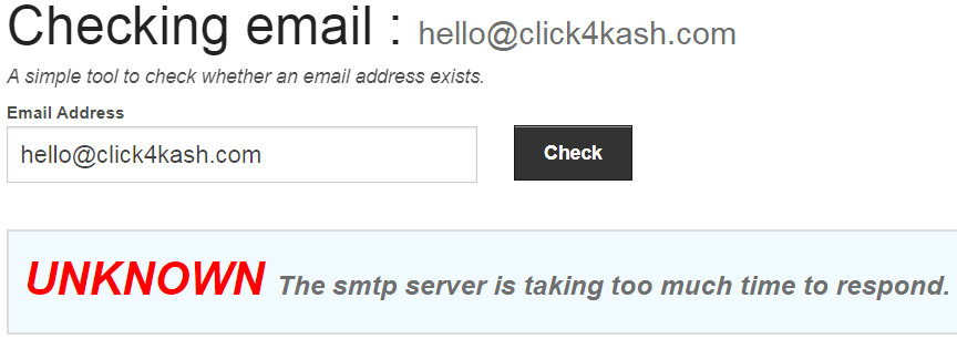 Click4Kash.com Fake Email Address