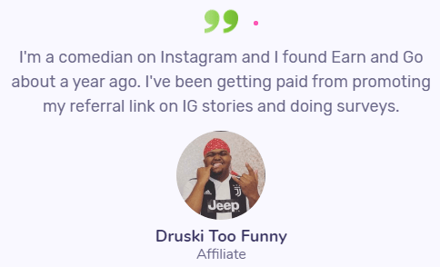 EarnAndGo.co Fake Testimonial 1