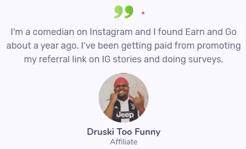 EarnAndGo.co Fake Testimonial 1