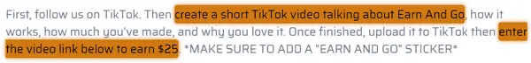 EarnAndGo.co TikTok Video Submission