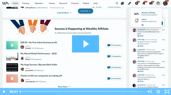 Wealthy Affiliate Walkthrough Video